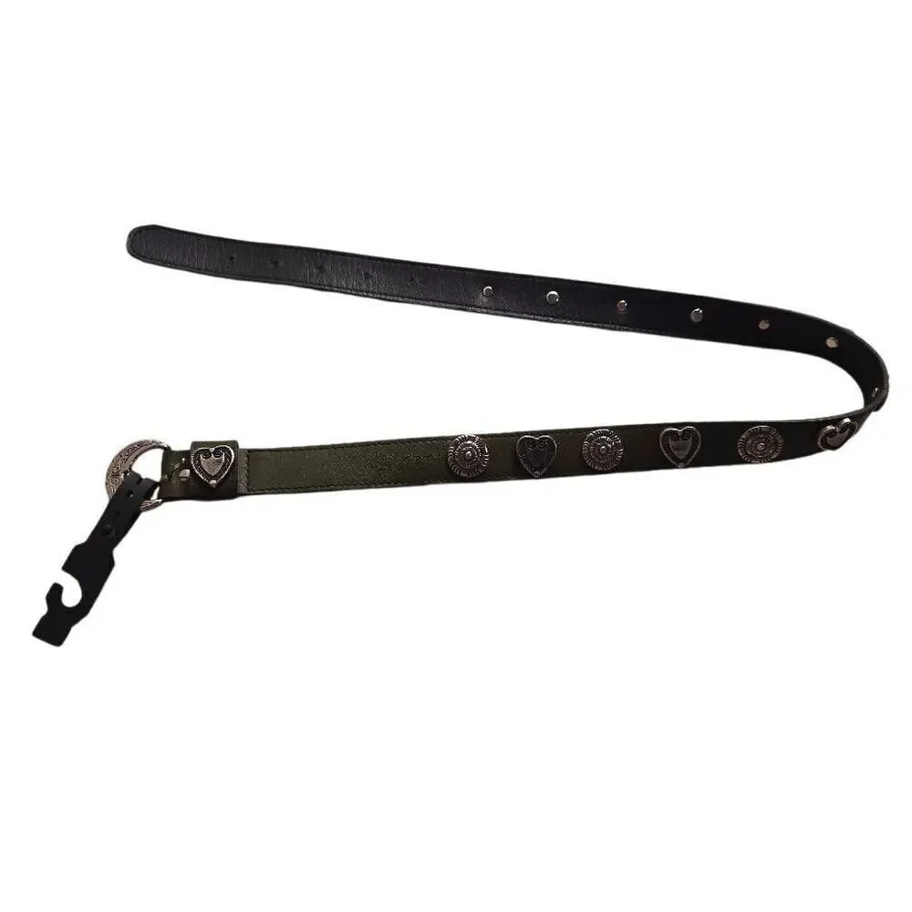 Girl's green heart studded belt